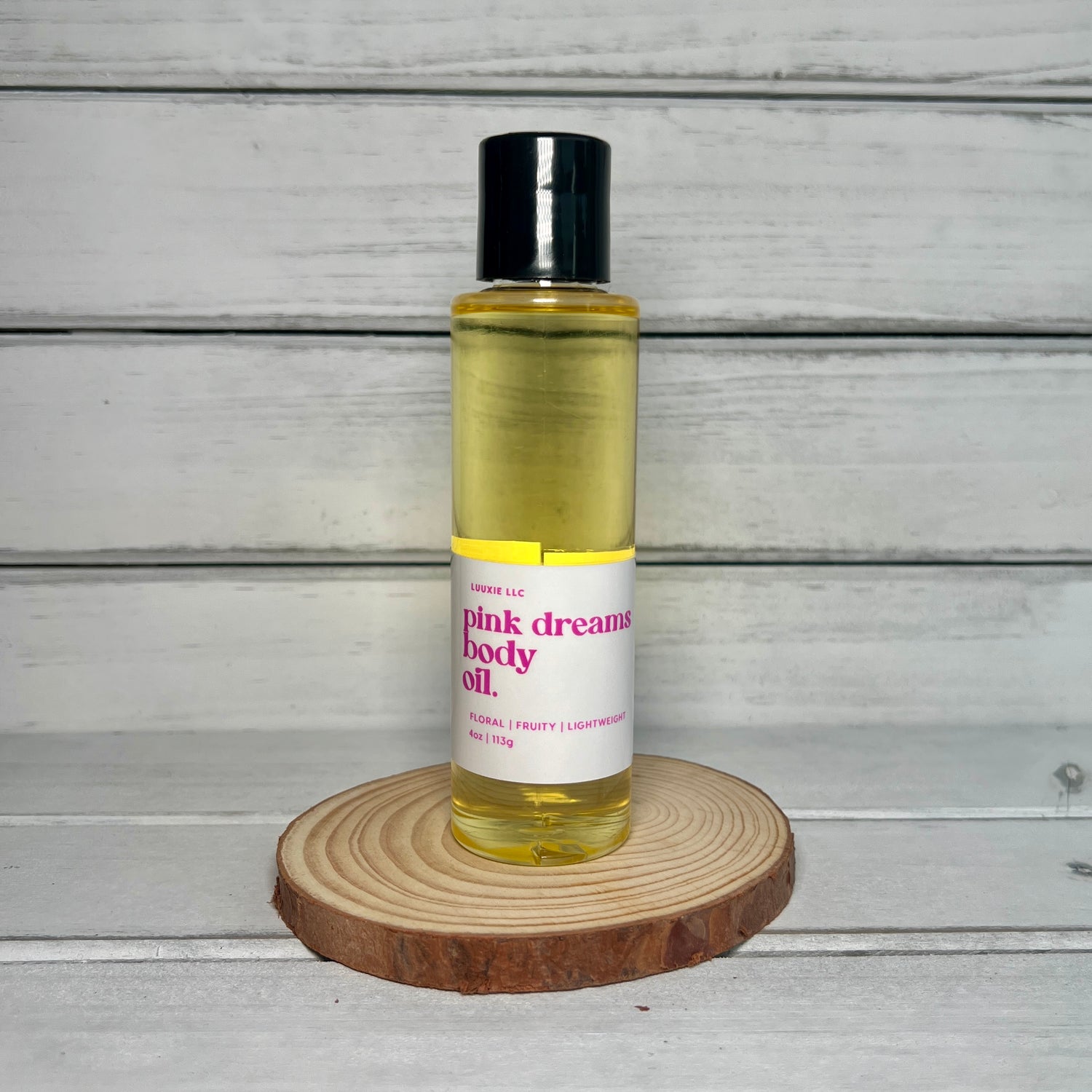 Pink Dreams Hydrating Body Oil. Front Facing image. Massage Oil. Organic Body Oil.